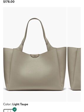 DKNY Light Taupe Leather Willa Tote Bag